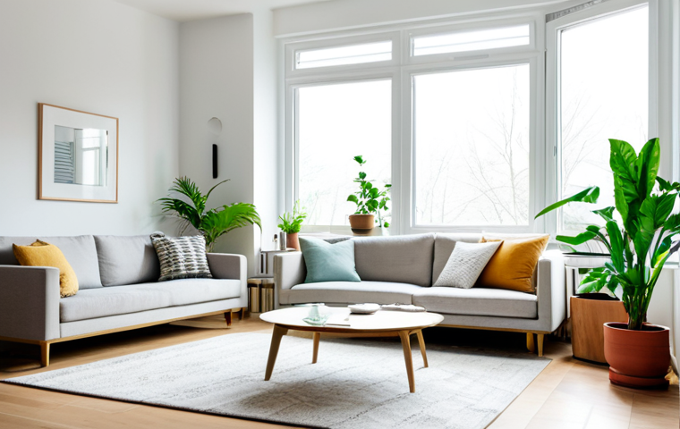 Allergy-Friendly Home**

"A bright, airy living room with a modern air purifier in the corner, HEPA filter, sunlight streaming through closed windows, houseplants in ceramic pots, minimalist decor, safe for work, appropriate content, fully clothed, professional interior design, perfect anatomy (implied through room elements), natural proportions, high quality, family-friendly."

**