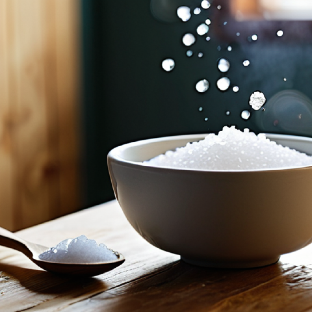 Saltwater Gargle Still Life**

"A clear glass of warm saltwater with a spoon and a small bowl of sea salt beside it, all on a rustic wooden countertop. In the background, a blurred image of a cozy bathroom with soft lighting. Focus on the details of the salt crystals and the slight steam rising from the water. safe for work, appropriate content, fully clothed, professional, modest, perfect anatomy, correct proportions, natural pose, high quality, well-formed hands, proper finger count, natural body proportions"

**