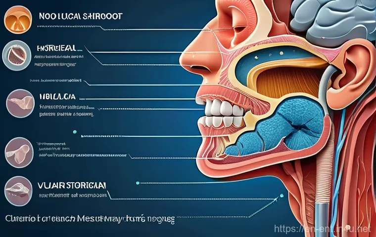 코골이 진단과 치료 병원 추천 - **Detailed anatomical illustration of the human throat during sleep, focusing on the mechanics of sn...