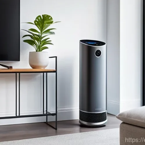 비염 예방을 위한 실내 공기 청정법 - **Image Prompt: "The Intelligent Air Guardian"**
    A futuristic, sleek smart air purifier stands p...